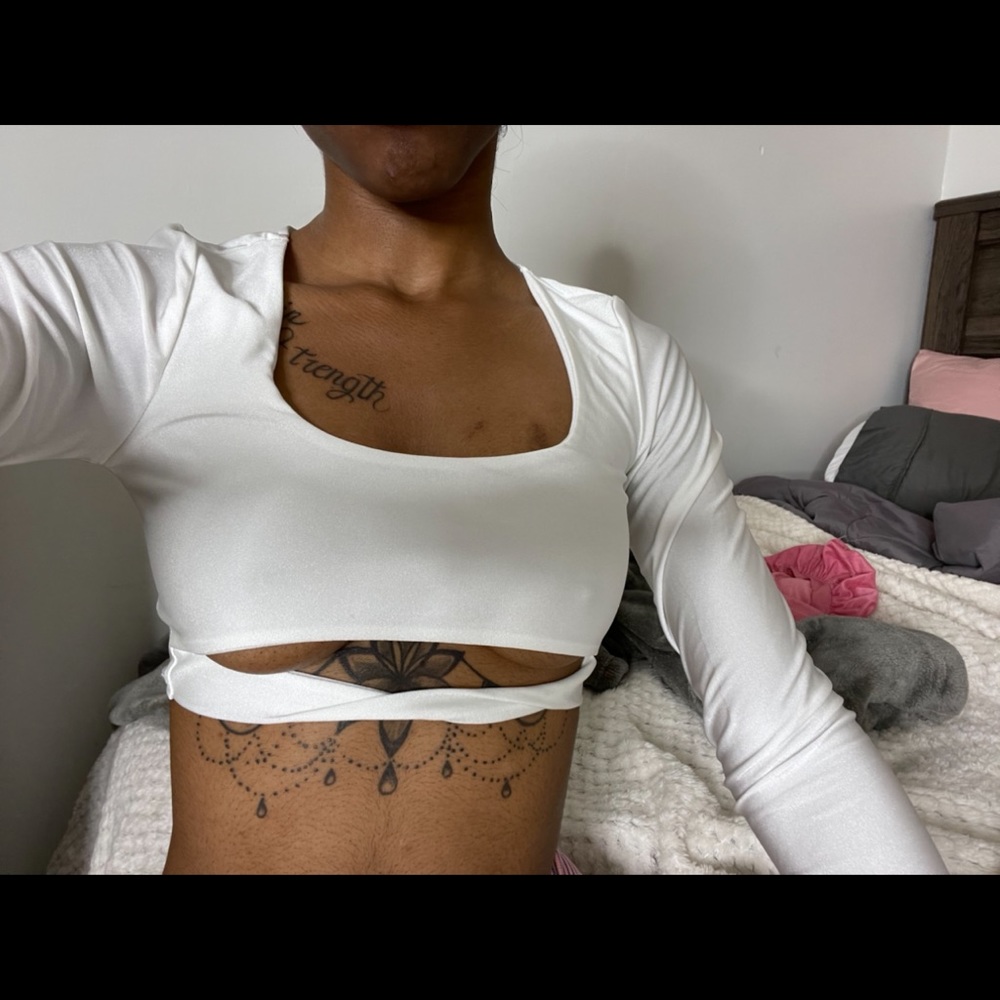 White cropped top
